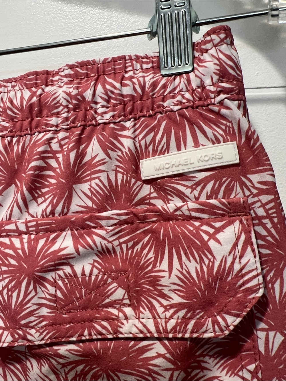 Michael Kors Coral-Pink Palm Print swimsuit set- size small - Picture 8 of 8